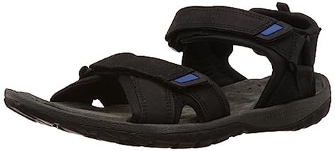 Woodland Men's Black Leather Sandals and Floaters - 10 UK/India (44 EU ...