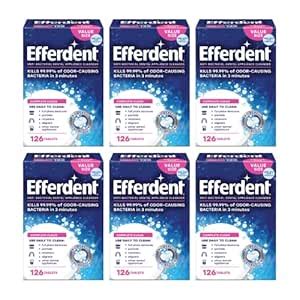 Efferdent Original Anti-Bacterial Denture Cleanser Tablets 126 ea (Pack ...