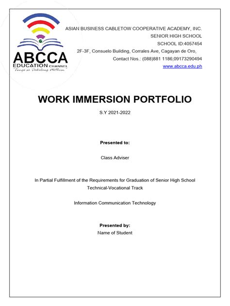 Work Immersion Portfolio Example 的图像结果