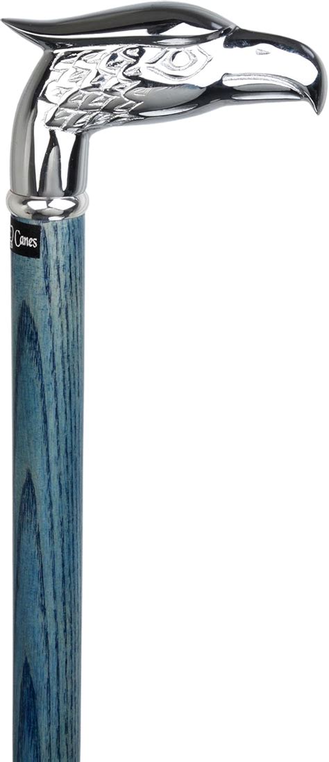 Buy Blue Chrome Plated Eagle Head Handle Walking Cane with Denim Blue ...