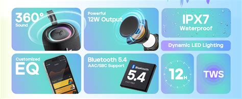 Tribit StormBox Mini+ Bluetooth Speaker 12W,360°Surround Sound,Custom ...