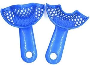 GOLDCURA Blue Flexible Autoclavable Impression Anterior Trays (1 Pair ...