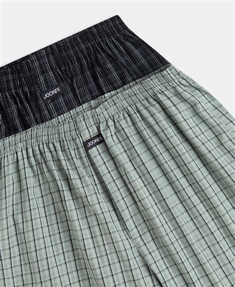 Buy Super Combed Mercerized Cotton Woven Checkered Boxer Shorts with ...