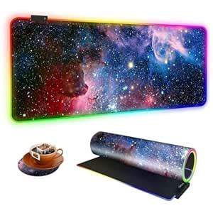 Brught Future Large Rgb Gaming Mouse Pad,Galaxy Nebula Space Oversized ...