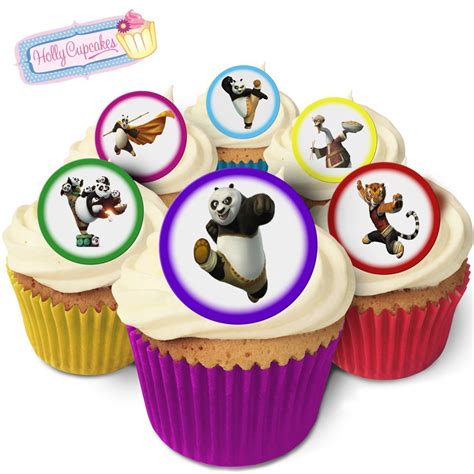 Buy 24 Fabulous Pre-Cut Edible Wafer Cake Toppers: Kung Fu Panda Online ...