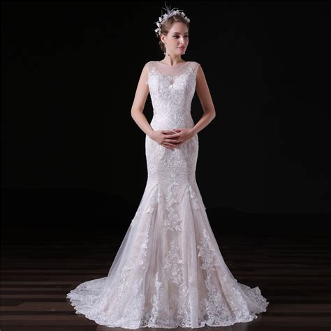 Lace Mermaid Wedding Dress Sweetheart Flowers Bridal Dress