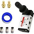 RIH 5 Way 2 Postion Air Hand Lever Operated Valve Pneumatic Solenoid ...