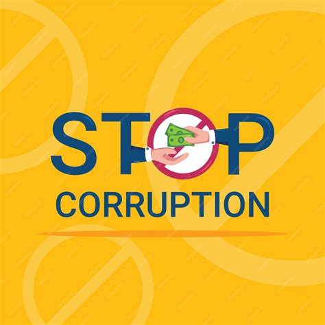 Stop corruption concept | Premium Vector