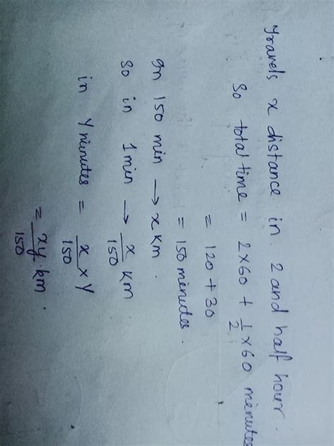 a cyclist Travels 'X' kilometres in two and half hours find the number ...