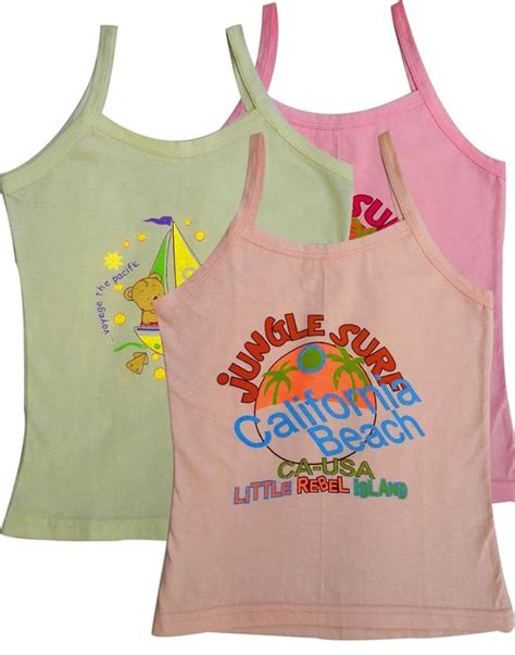 Kids Multicolored Camisole Vests (pack of 3): Amazon.in: Clothing ...