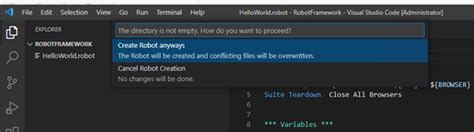 Robot Framework vs Code 的图像结果