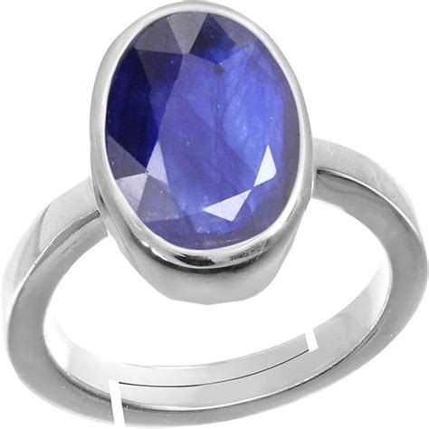 Rama & Mool Chand Trading 11 ratti Blue Sapphire neelam Ring Silver ...