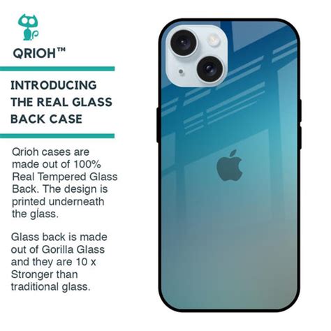 Sea Theme Gradient iPhone 15 Glass Back Cover - Flat 35% Off On iPhone ...