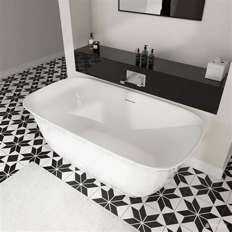 Adecab 59 in. x 31.5 in. Acrylic Freestanding Flatbottom Double Ended ...