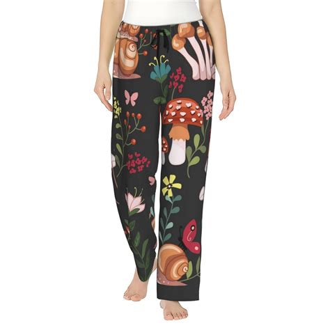 Kll Womens Mushroom With Snails Print Pajama Pants Soft Pajama Bottoms ...