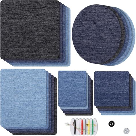 Amazon.com: Naler 5 Shapes Iron on Patches Adhensive Repair Kits for ...