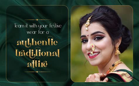 Buy sanjog Multi-Colour Traditional Maharashrian Pearl Nath Nose Ring ...