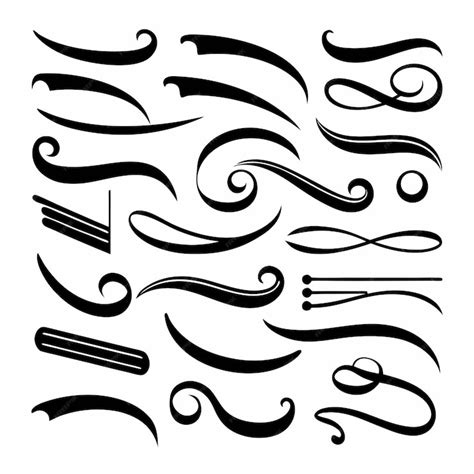 Hand lettering underlines set on a isolated white background 7 ...