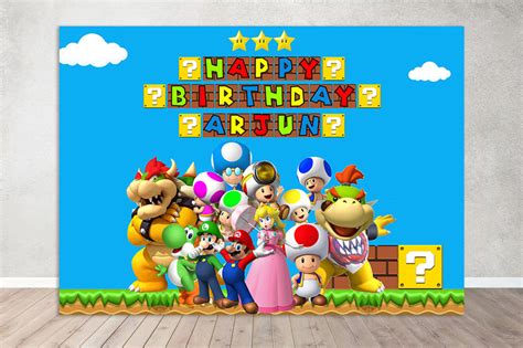 Buy Super Mario Theme Party Backdrop | Party Supplies | Thememyparty ...