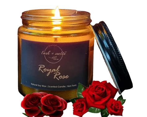 Lush & Melts Classic Amber Scented Jar Candle | Royal Rose Scented ...