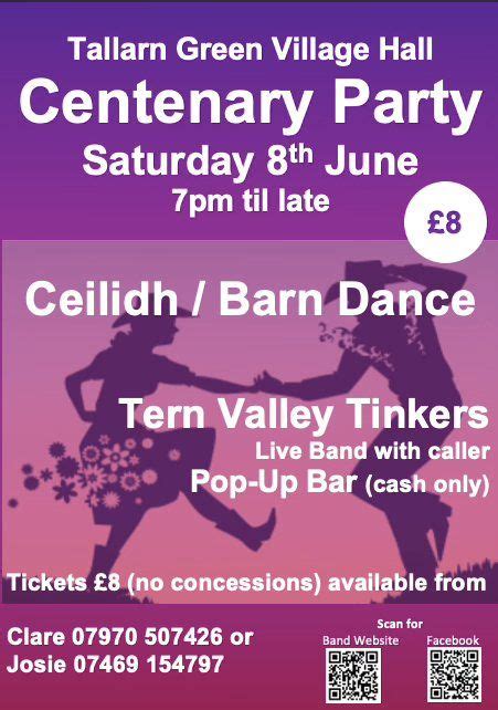 Village Hall Centenary Party, Tallarn Green Village Hall, Wrexham, 8 ...