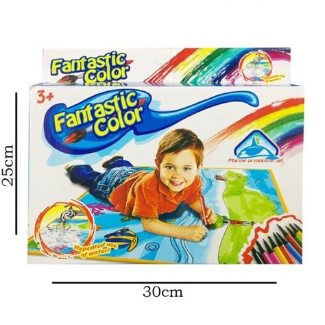 80 x 80cm Marine Organisms Set Washable Colouring Mat With Colour Pens ...