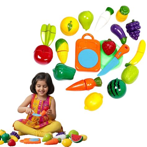 Buy STAZIE| Slice & Play Fruit and Vegetable Set | Interactive Pretend ...