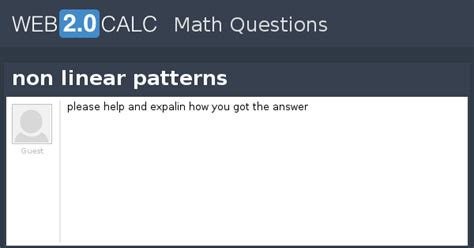 View question - non linear patterns