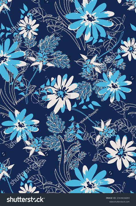 Textured Floral Colorful Fabric Patterns Textile Stock Illustration ...
