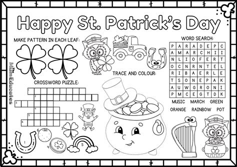 St Patrick's Day Kindergarten Worksheets - FREE - The Mum Educates
