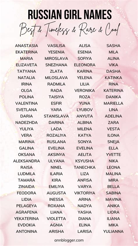 120 Best *RUSSIAN* Girl Names – Classic, Rare & Beautiful Choices in ...
