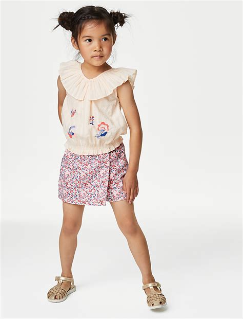 Buy Denim Floral Skort (2-8 Yrs) at Marks & Spencer