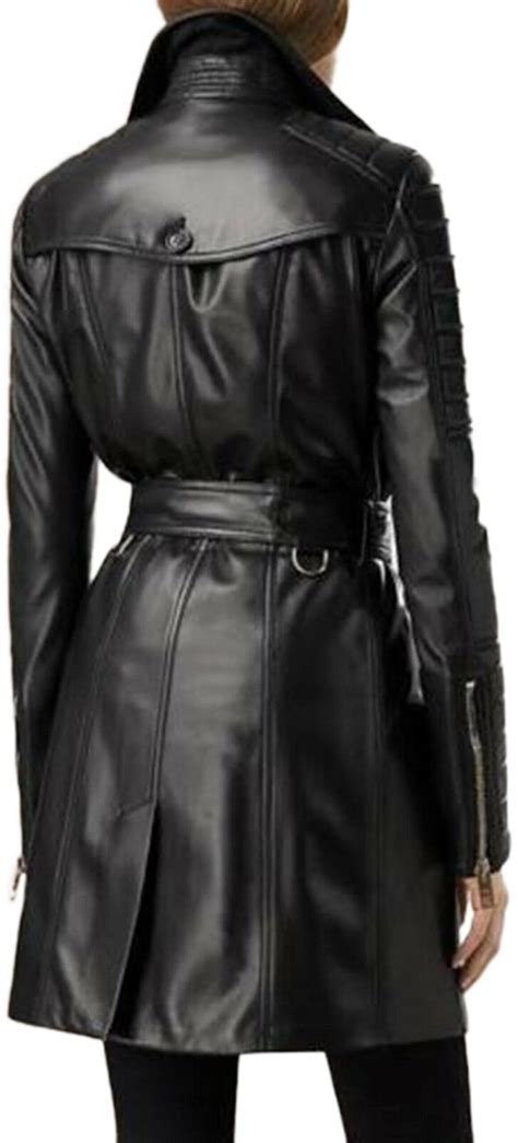 Women's Soft Lambskin Leather Trench Coat - Clara Leather