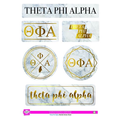 Theta Phi Alpha Marble Sticker Sheet – Campus Connection