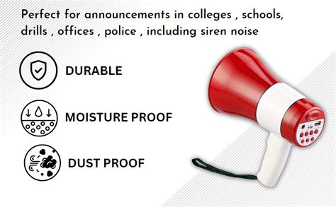 MDB Handheld Megaphone with Loud Speaker, Recorder USB Memory Card ...