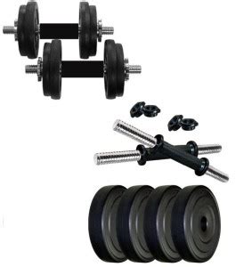 Monika Sports 4 plates of 1 kg each + 2 dumbell rods for exercise Fixed ...