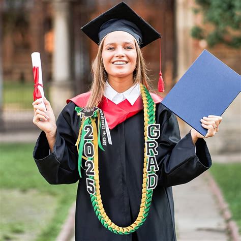 Graduation Ribbon Lei With Glitter Patches Graduation Lei Class Of 2025 ...