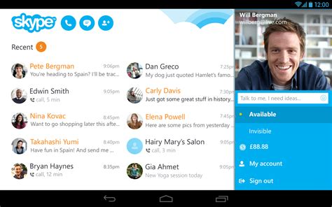 Skype за Android 4.4 со нов изглед и за таблет компјутерите