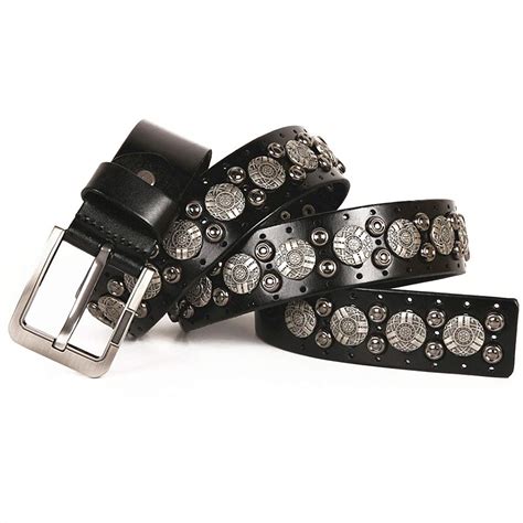 Punk Style Belt Steampunk Studded Rivet Design Unisex Leather Belt for ...
