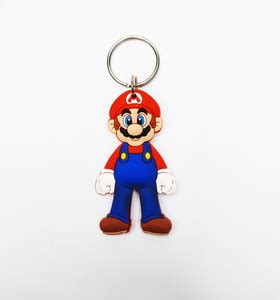 Daiyamondo Standup Super Mario Double Sided Rubber Keychain Key Chain ...