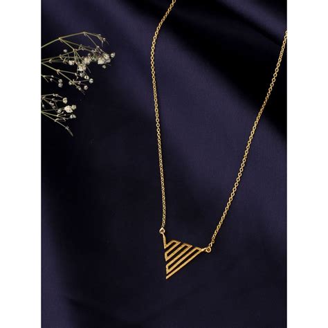 Buy Mitali Jain Zig Zag Gold Geometric Necklace Online
