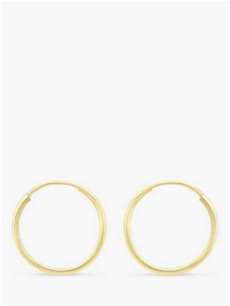 IBB 9ct Gold Plain Hoop Earrings