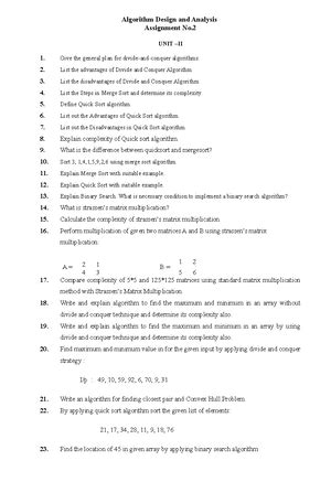 LAB Manual DAA - Design And Analysis Of Algorithms - Studocu