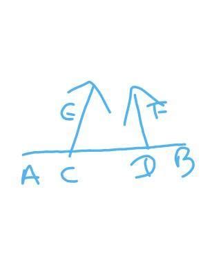 draw a line segment AB . Mark two points C and D on it. draw two rays ...