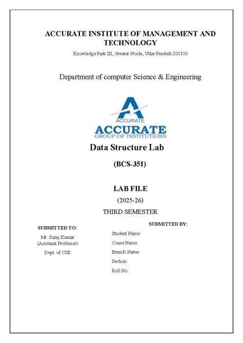 DS Lab Manual - 3rd Sem - Data Structures Experiments - Studocu