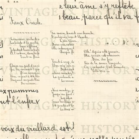 Handwritten French Poems, Printable Paper Ephemera From France ...