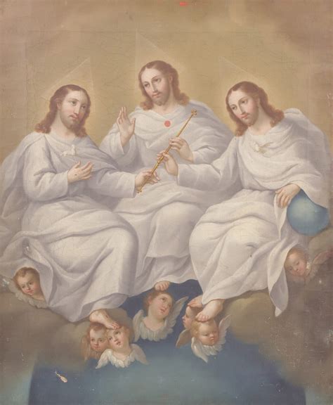 The Holy Trinity Oil on Canvas Spanish School Late 18th/Early 19th ...