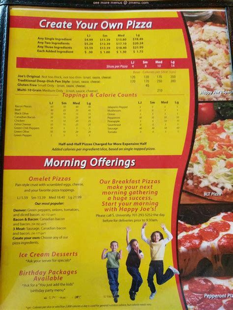 Menu at Happy Joe's Pizza & Ice Cream - Fargo South pizzeria, Fargo, S ...