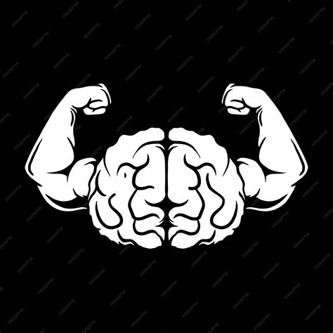 Brain muscle vector art | Premium Vector
