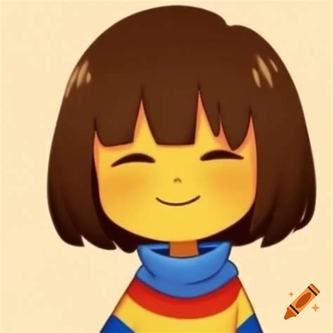 Frisk character from Undertale in vintage anime style on Craiyon